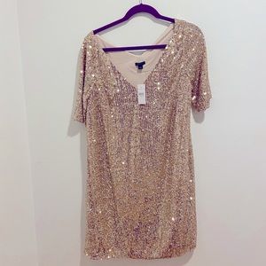 Ann Taylor Gold Sequin Dress